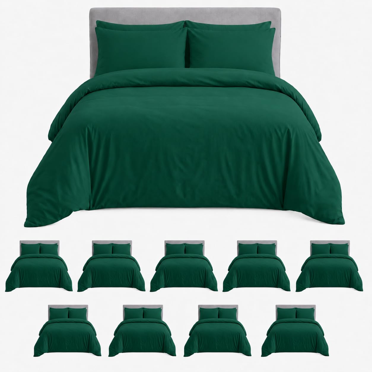 MOONLIGHT20015 Double Duvet Set Pack of 10, Emerald Premium Bedding Sets