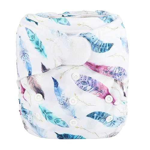 Miniatura 20 de Pañal de tela de bolsillo para bebé con gancho y lazo para niñas (rosas suculentas)