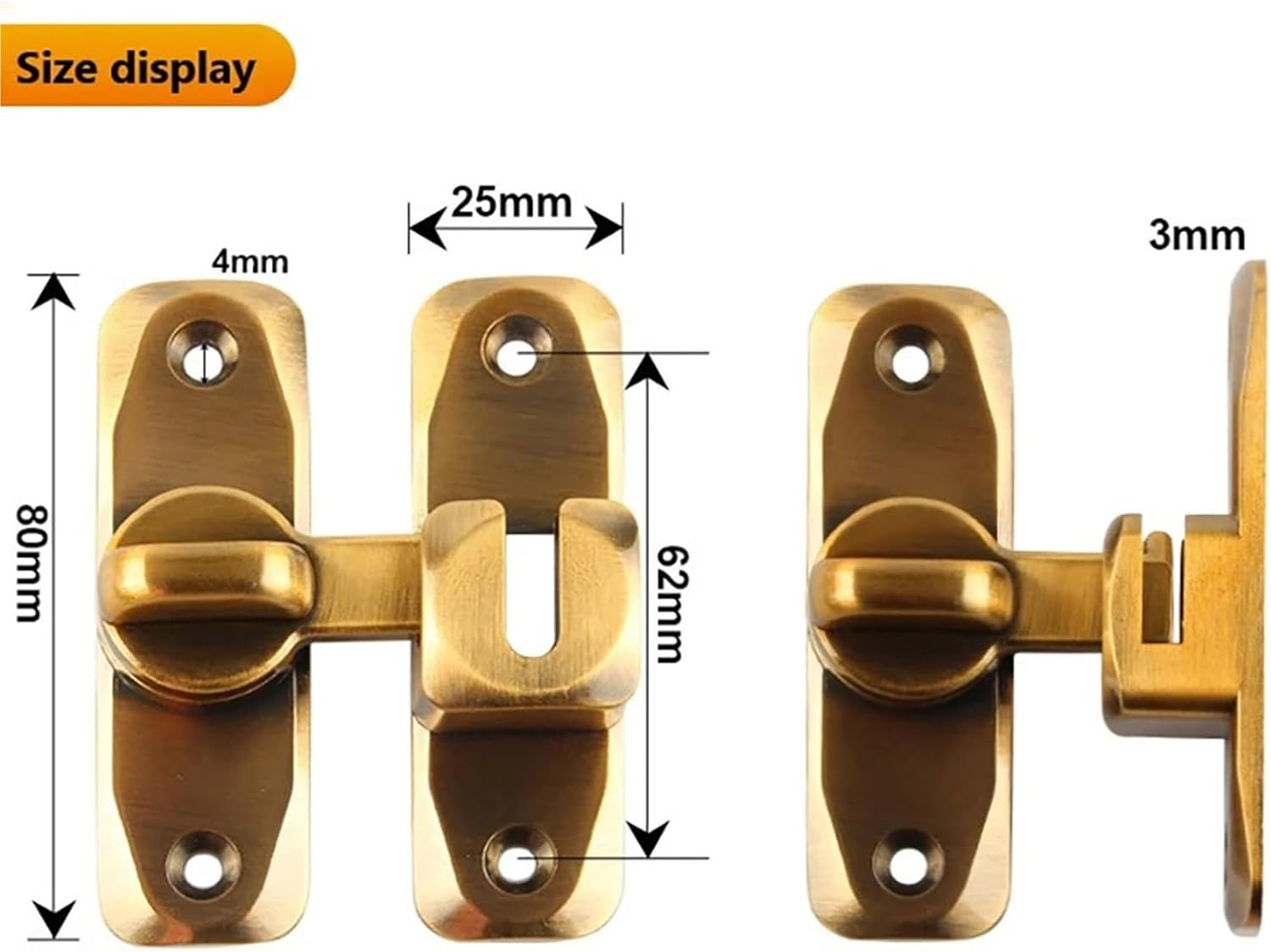 Flip Latch 2pcs 90/180° Sliding Door Bolts Flip Gate Latch Door Lock Anti-Theft Buckle Latch No Punching Dual Purpose Door Latches Window Locks for Barn Door, Sliding Door(Color 05)