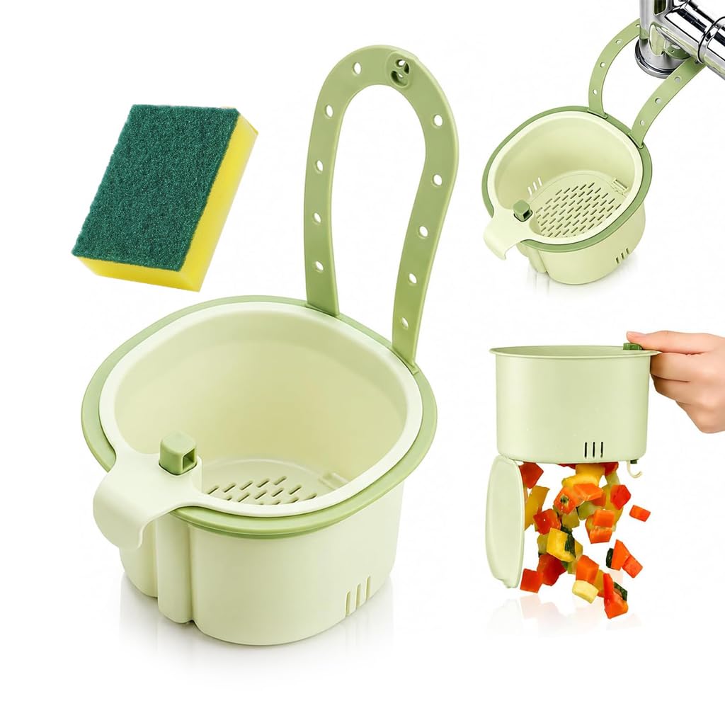 Hanging Sink Drain Basket for Kitchen Sink Drain Strainer (Green)