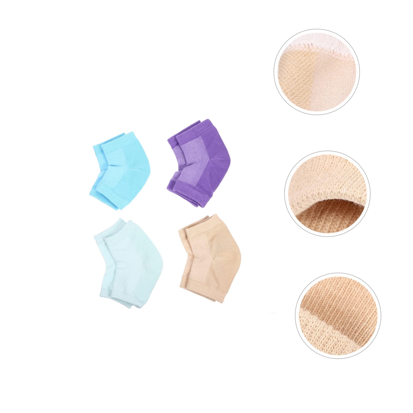 WOFASHPURET 4 Pairs Open Toe Moisturizing Heel Socks for Dry Cracked Heels Spa Gel Treatment Slip Design and Skin Tone Comfortable