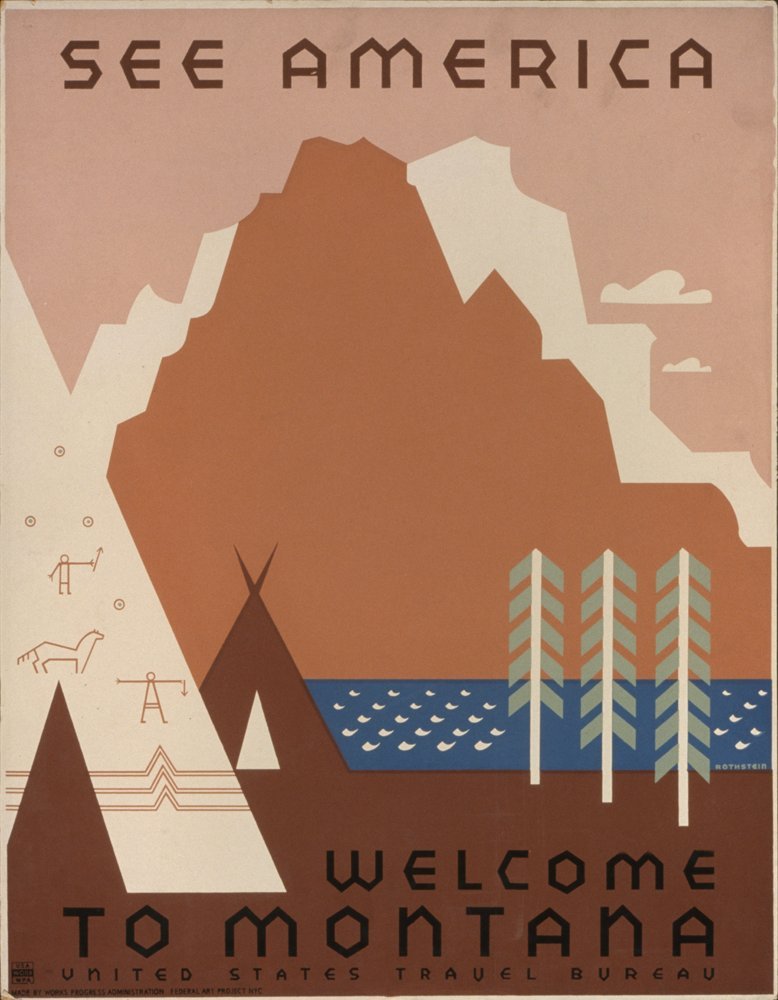 Poster de voyage Montana A1 Le Poster Collective art deco