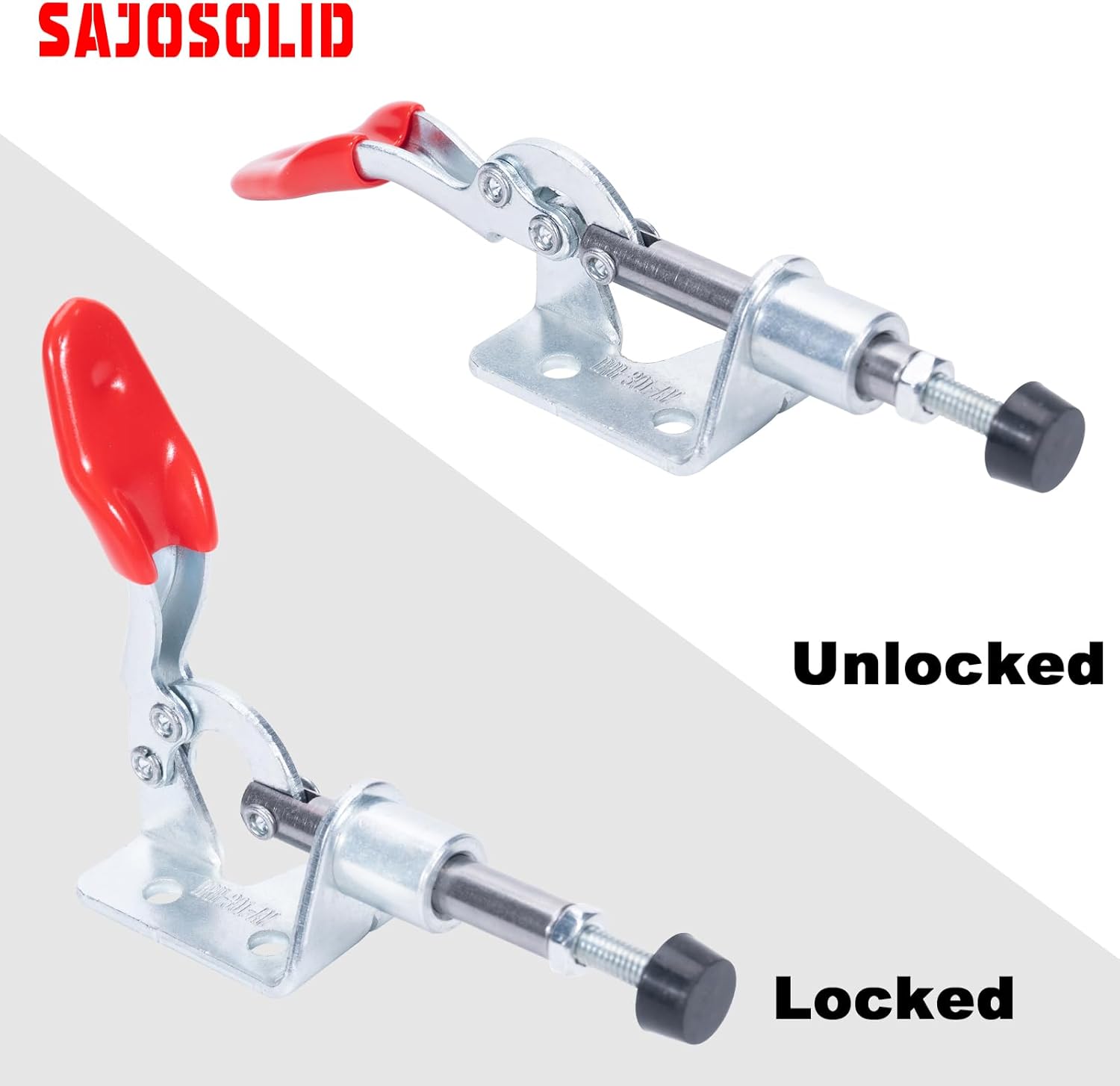Heavy-Duty Push-Pull Quick-Release Toggle Clamps, 301A Push Clamp with 99 Lbs Holding Capacity, Toggle Clamps Woodworking for Machine Operation, Welding, Pocket Hole Jigs, 2-Pack