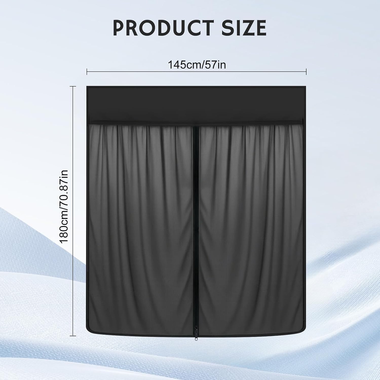 Magnetic Van Bug Screen for Side Doors & Tailgate Included Storage Bag, 70.9'' x 57'', Compatibile with Mercedes Sprinter, Ford Transit, RAM ProMaster, Breathable, Privacy & Ventilation, Easy Install