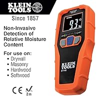 Vista 2 de Klein Tools Medidor de humedad ET140 sin pines para detección de humedad no destructiva en paneles de yeso, madera y mampostería; detecta hasta 3/4