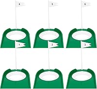 Vista 9 de Hooqict Taza de golf y bandera para práctica en interiores, ayudas de entrenamiento de plástico para niños y adultos, para interiores y exteriores