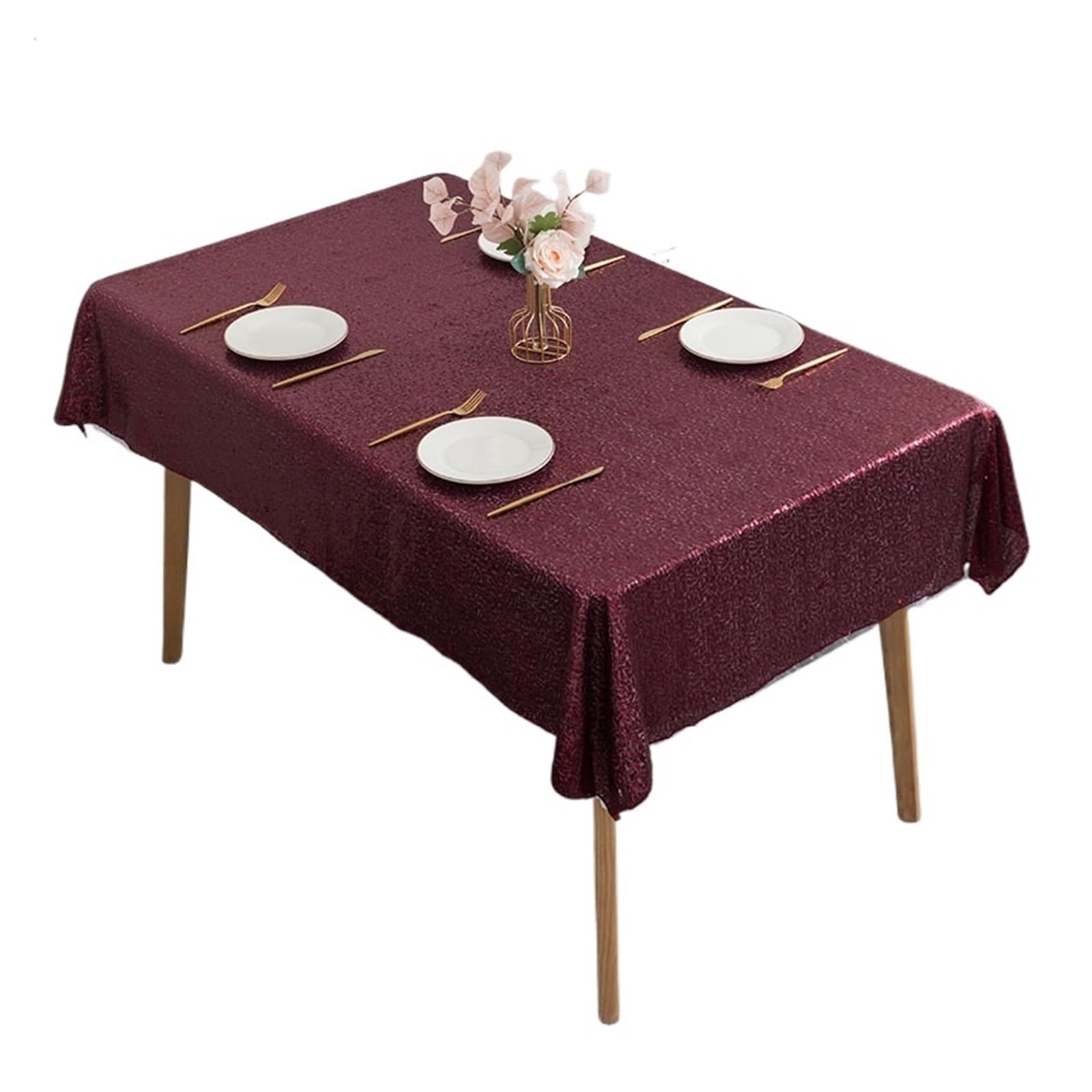 EKalgretrA Sequin Tablecloth Sequined Round Table Cloth Banquet Decorative Solid Cover Dust-Proof Full Furniture Protector(Color 17,Round 150cm)