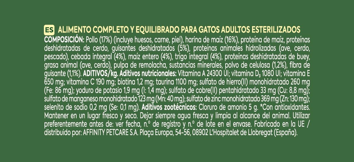 Ultima Cibo per Gatti Sterilizzati per Prevenire Problemi alle Vie Urinarie con Pollo - Confezione da 4 x 1,5 kg - Totale: 6 kg