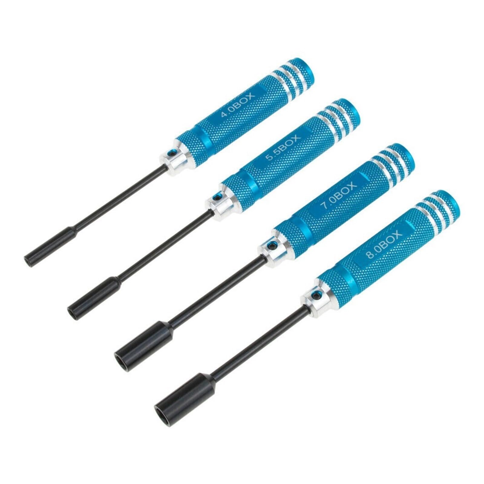 ASerZenith 4Pcs Hex Screwdriver Set Nut Driver Socket Kit Allen Wrench Repair Tool for Disassembling Rc Helicopters 4.0/5.5/7.0/8.0Mm Socket Sockets