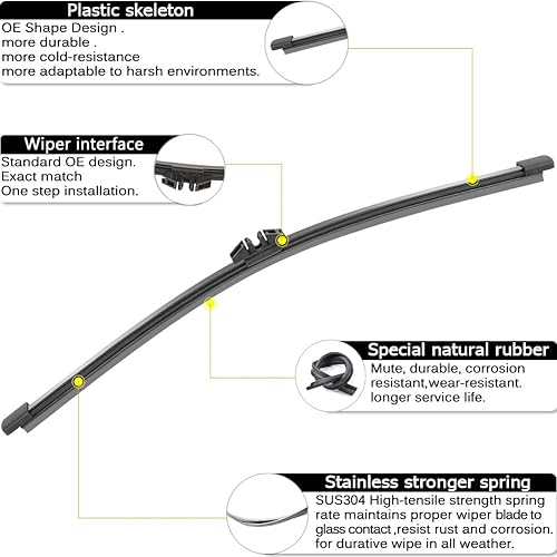 Miniatura 9 de Limpiaparabrisas de repuesto OEM para Chevy Blazer 2019-2021, juego de limpiaparabrisas trasero para todas las estaciones, 24+18+12 (juego de 3)