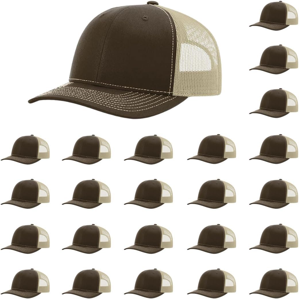 Richardson 112 Classic Six-Panel Adjustable Snapback Trucker Cap | Bulk Packs Available