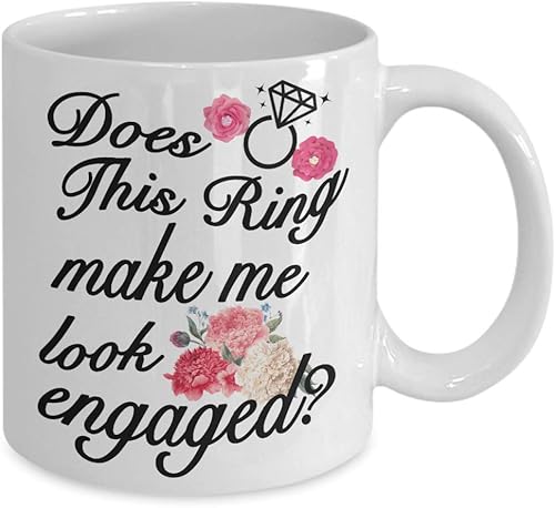 Miniatura 2 de Regalo para prometido – ¿Este anillo me hace mirar comprometido taza – Cesta de compromiso idea de regalos – Taza de café prometido