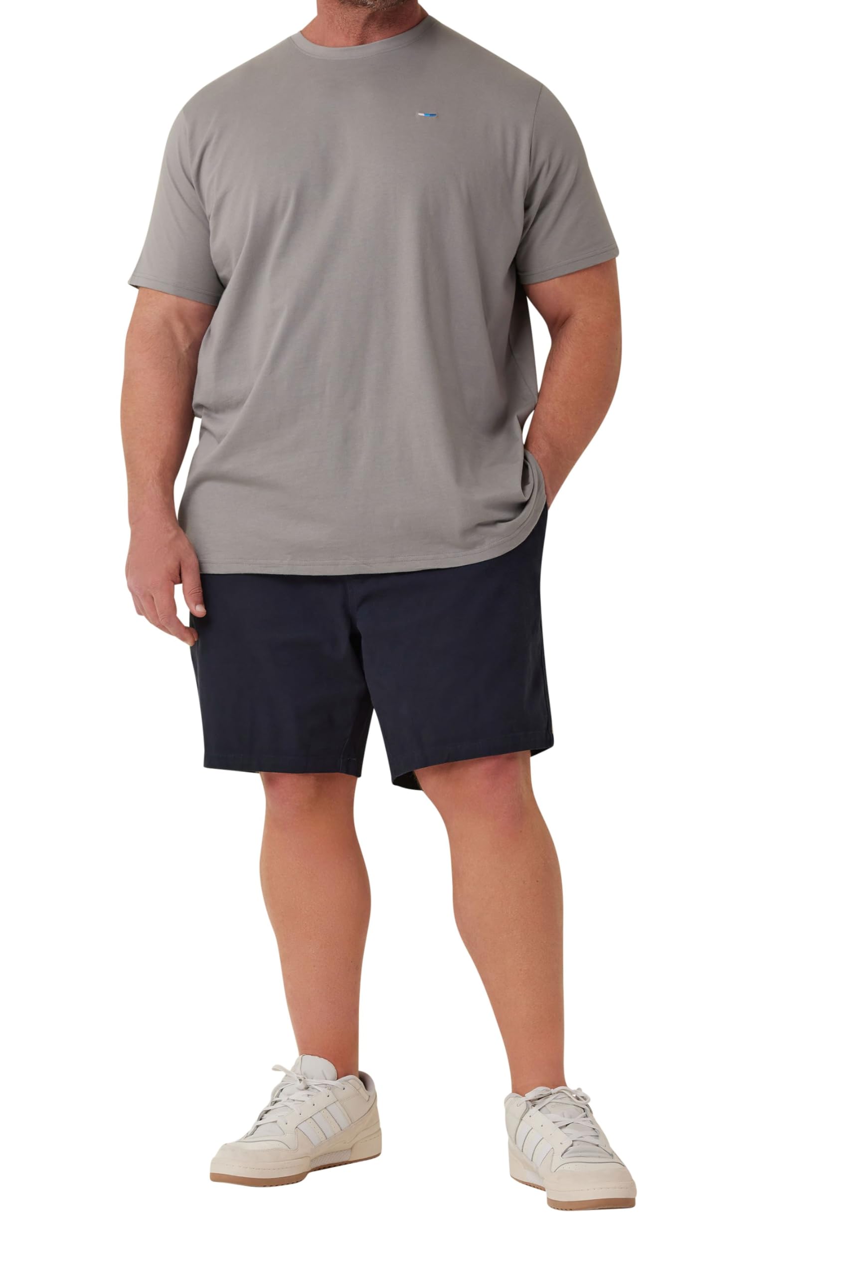 BadRhino Mid Navy Cotton Elasticated Waist Chino Shorts - Men's - 7-8XL