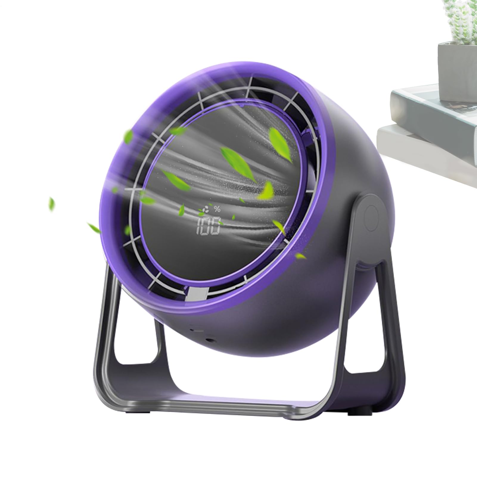 Ventilateur de table rechargeable et circulateur d'air portable à 100 vitesses avec écran LED