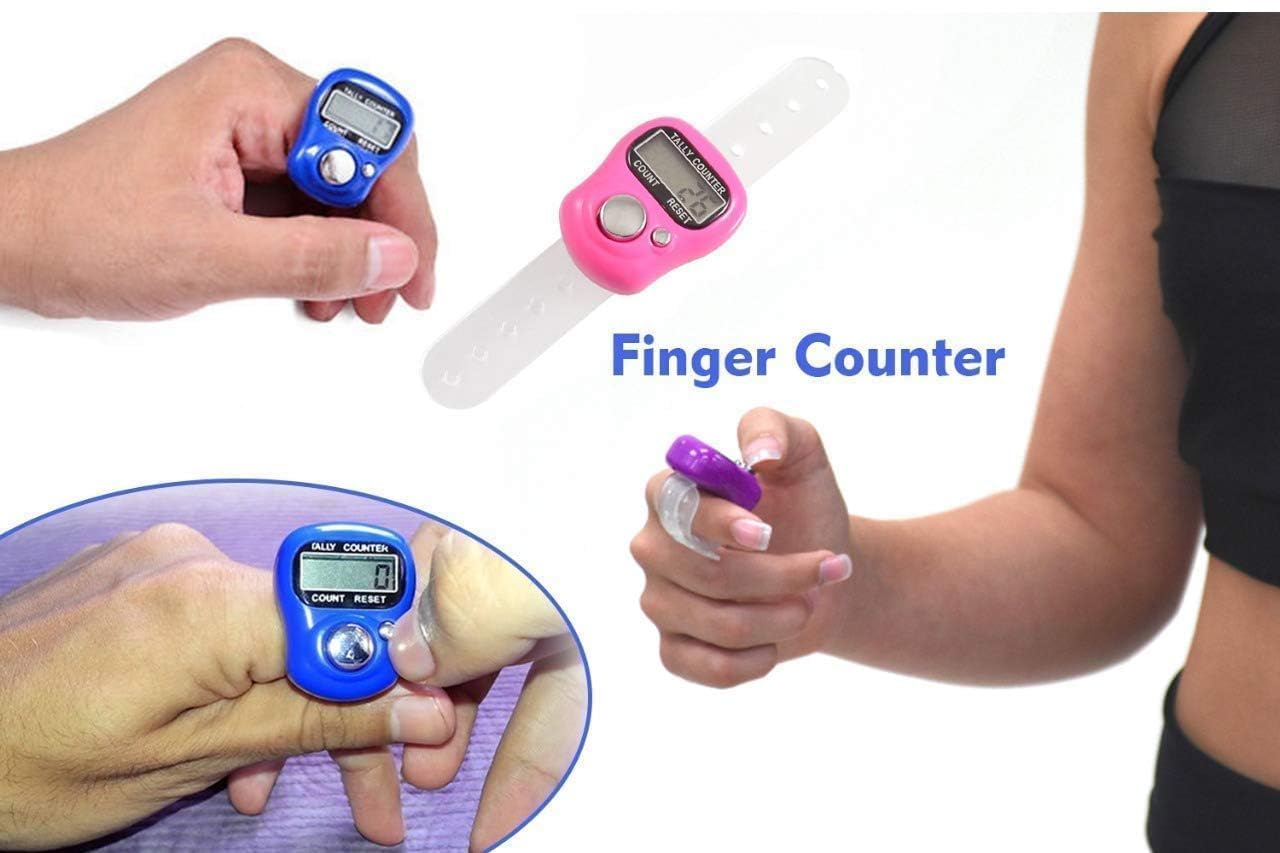 Swarahandier Portable Hand Finger Ring Counter Digital Clicker Tally Counting Device with Display for Prayer Sports Event Inventory Attendance Tracking (Pack of 1) 2