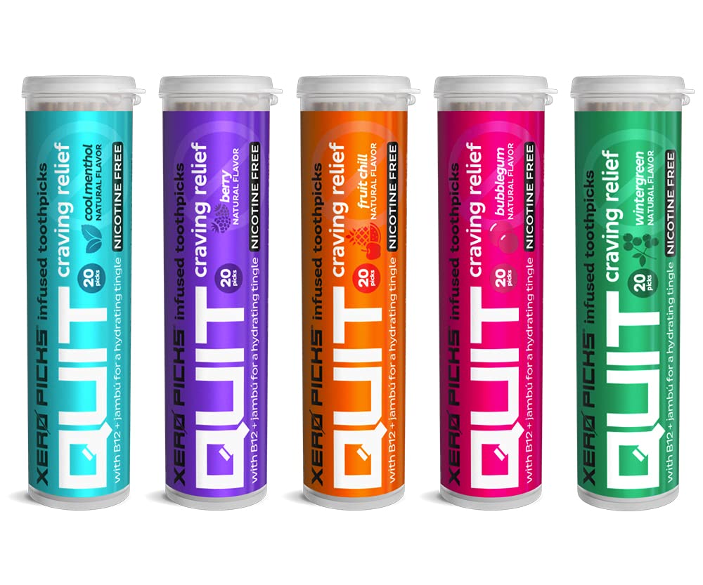 Xero Picks Infused Flavored Toothpicks to help QUIT Smoking - NICOTINE FREE (Variety Pack, 20 Count (Pack of 5)) : Beauty & Personal Care