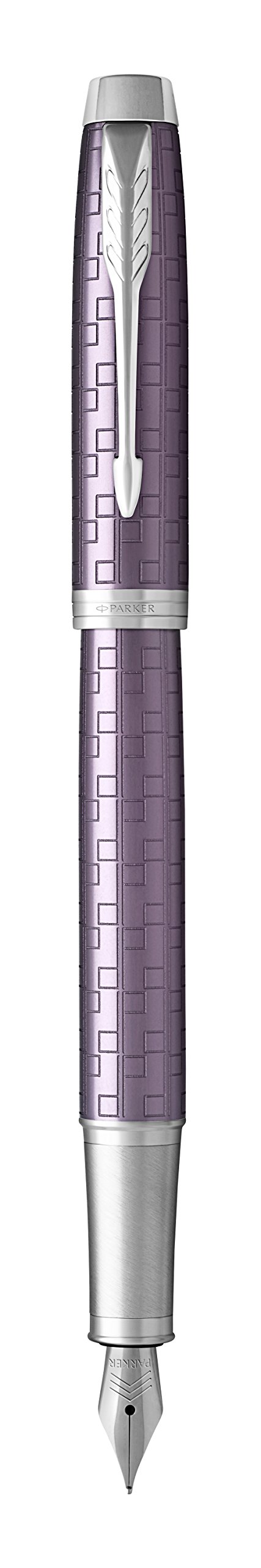 PARKER IM pióro wieczne, Premium Dark Violet, grubość pióra F, wkład do uzupełniania z niebieskim atramentem (1931636)