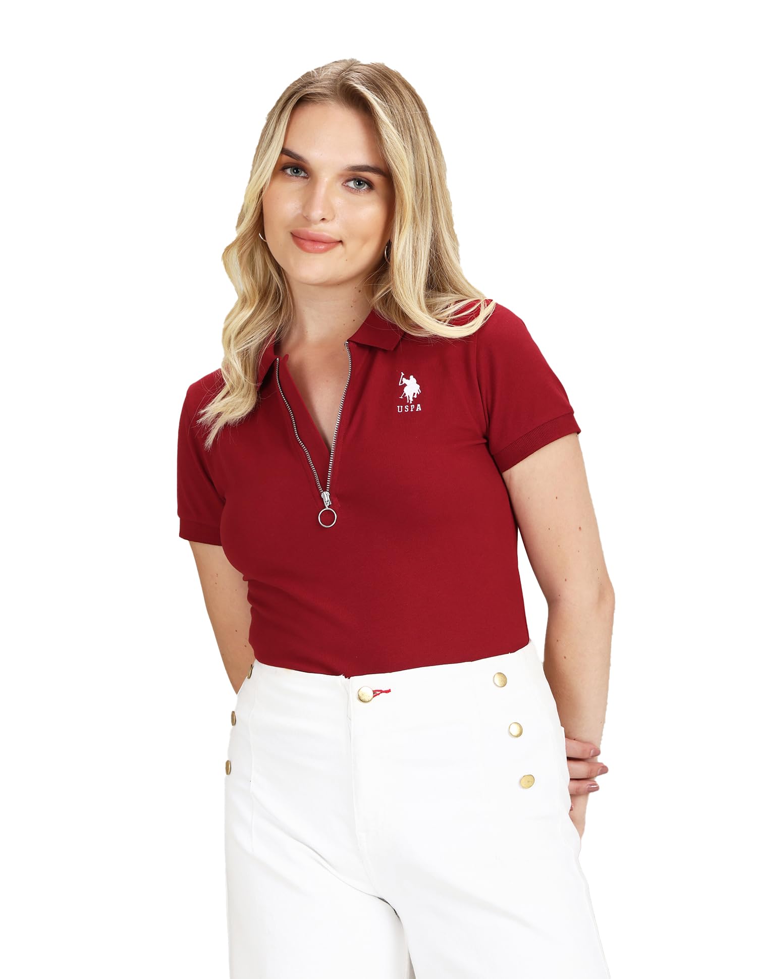 u.s. polo assn. Women's Solid Regular Fit T-Shirt-picture-30