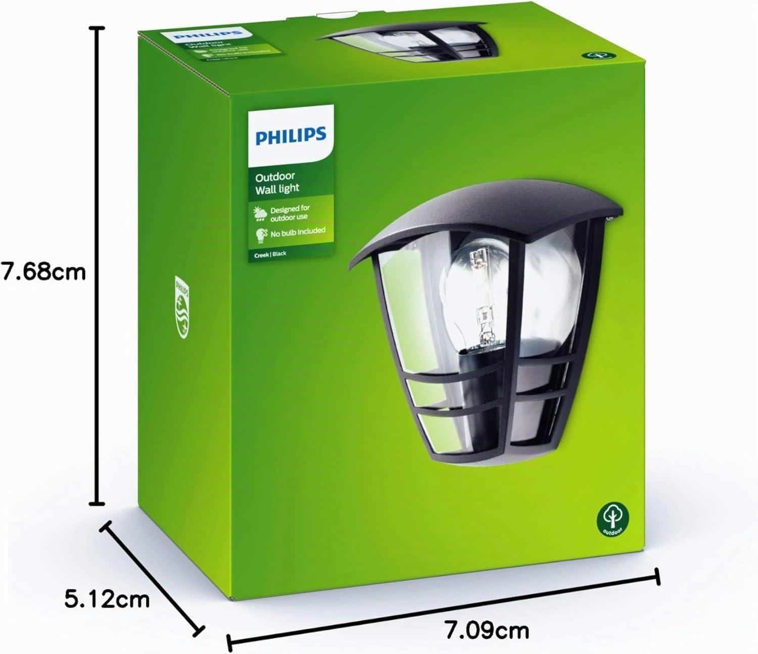 Philips Lighting My Garden Creek - Lámpara de pared, 1 x 60 W, 220 V, color negro (915002790302)