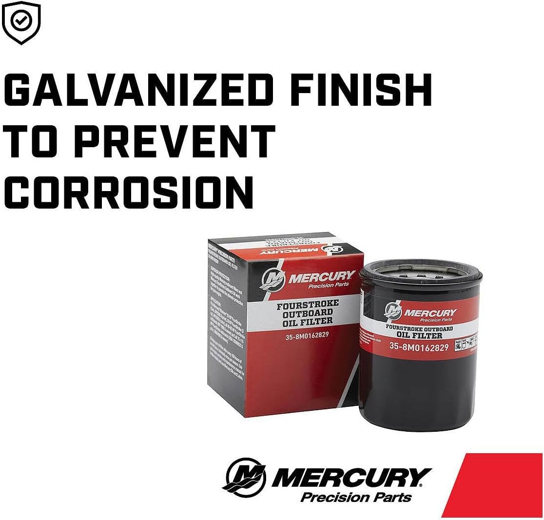 Mercury 8M0162829 Oil Filter for Select Mercury and Mariner 25-115hp FourStroke Outboards
