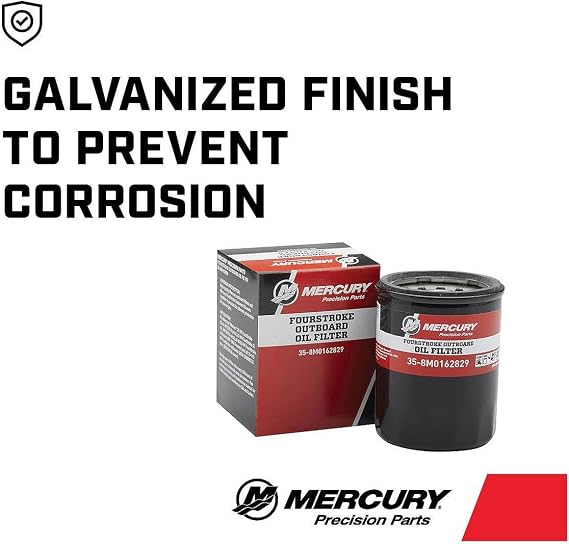 Mercury 8M0162829 Oil Filter for Select Mercury and Mariner 25-115hp FourStroke Outboards