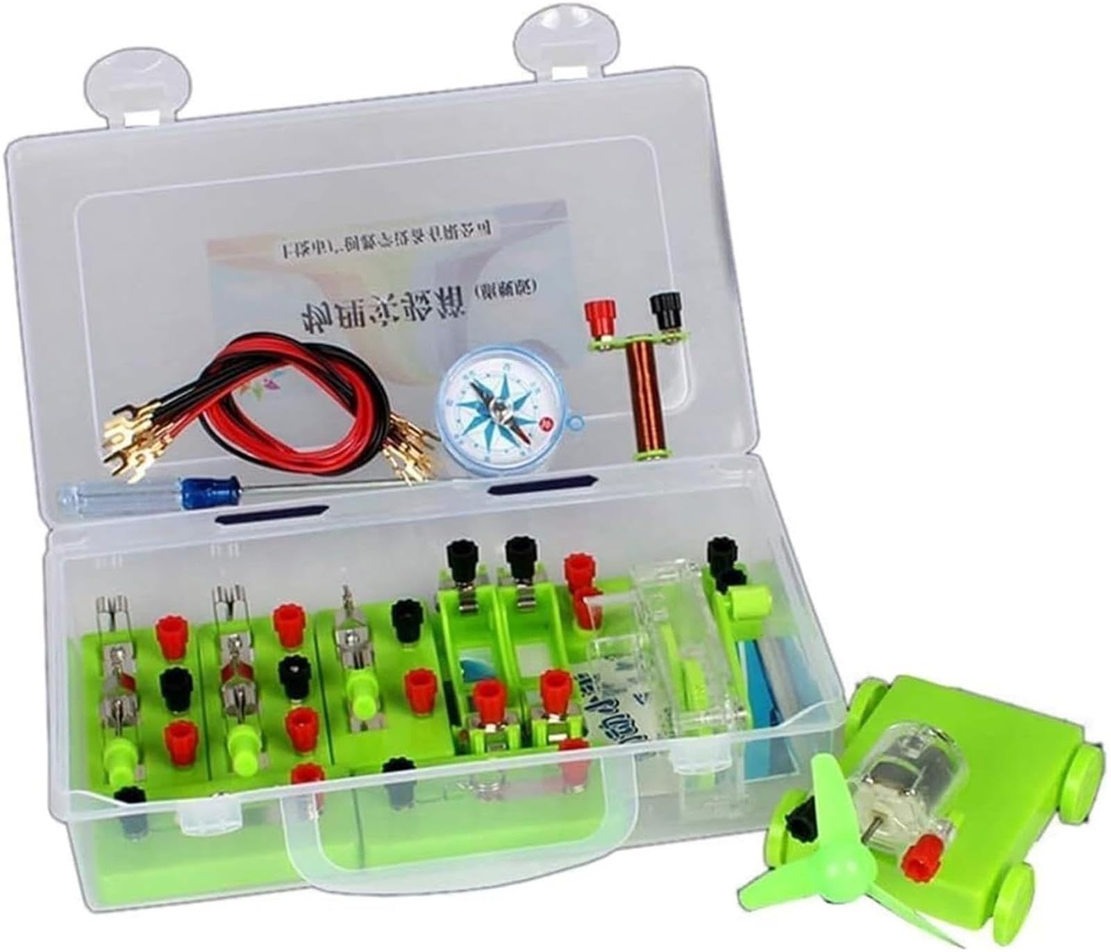 ABS DIY Grundlegende Closed Circuit Experiment Lagerung Box 1,5 V Batterie Halter Glühbirne Schalter Draht Physikalische Elektrizität Labor Exploration ausrüstung
