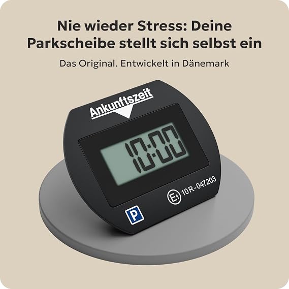 Needit Electronic Parking Disc Park Lite I Automatic Parking Disc Electric with Approval from the Federal Motor Transport Office I Digital Parking Meter with 2 Displays & Many Functions Durable & Reliable