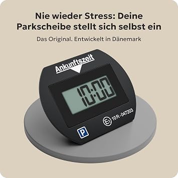 Needit Electronic Parking Disc Park Lite I Automatic Parking Disc Electric with Approval from the Federal Motor Transport Office I Digital Parking Meter with 2 Displays & Many Functions Durable & Reliable