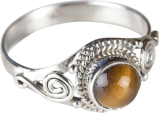 Tiger Eye Ring, 925 Sterling Silver, Minimalist Gemstone Ring, Dainty Birthstone Ring, Tiger Eye Jewelry for Her, Healing Ring, Wedding Ring, Tiny Stone Ring for Women