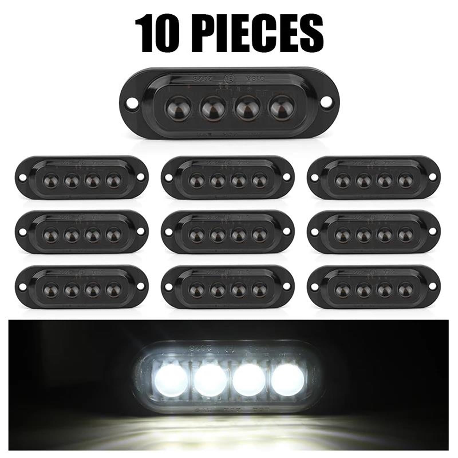 Freccia Auto Luce Posizione Laterale Del Rimorchio LED Luce Segnalazione Indicatore Luce Ingombro Per Camion RV Camper Marcatore Indicatore Laterale(4 LED White)