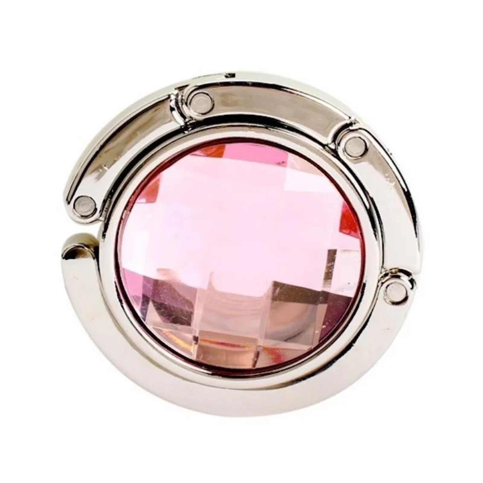 GHHZML Handbag Hooks for Tables Handbag Foldable Bag Hook Purse Table Hanger Holder Alloy Crystal Rhinestone(Pink)