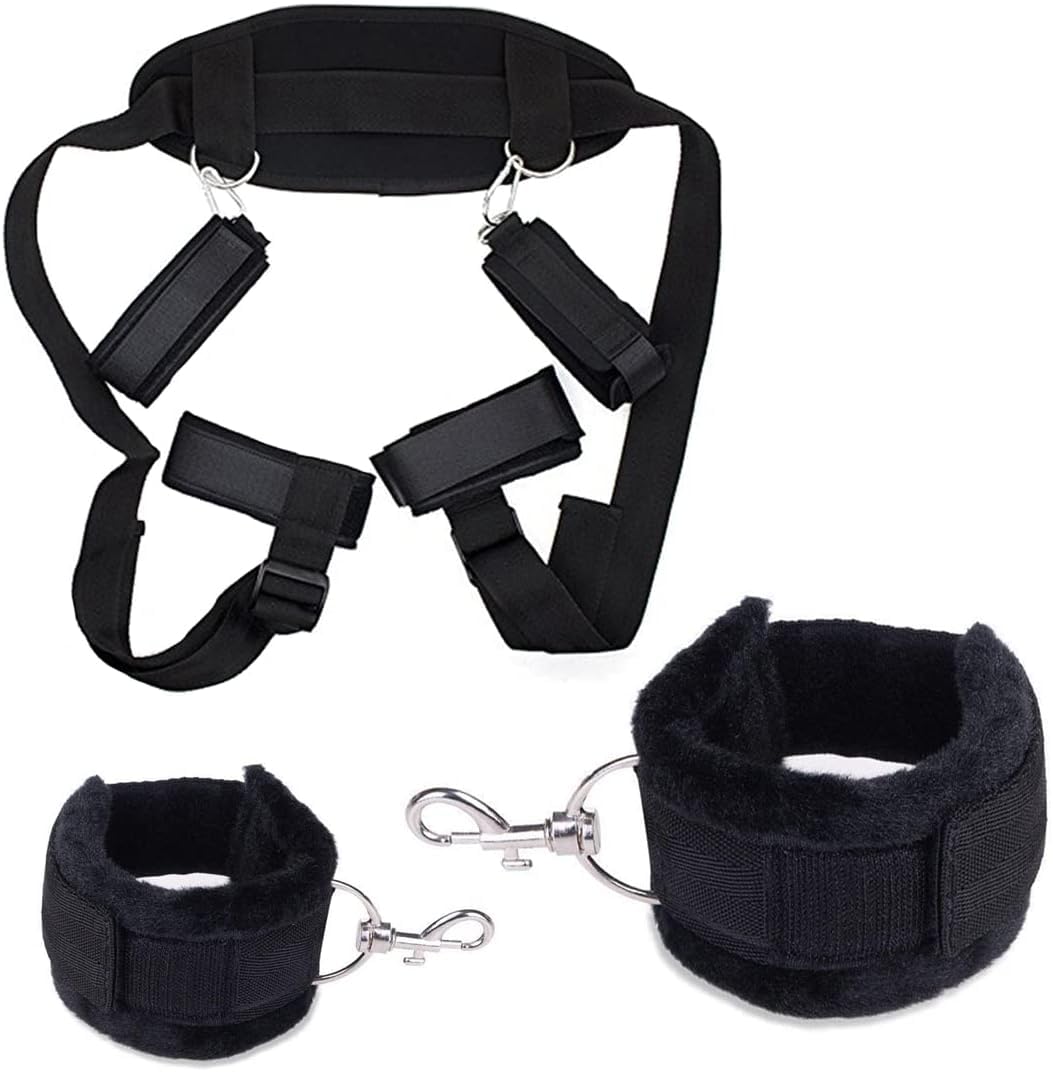 FEEGAR Kit Relax per Il Corpo in Materiale Regolabile Nero per Uomo e Donna ḄḌṢṂ Çọllâr Häñdcüffš Kit confortable Blocchi Yoga Šêsso Ạḍụlṭ Śëẍ ṭóyš Gạṃẹ Tọy for Cọüplèṣ Bẹḍrọọm