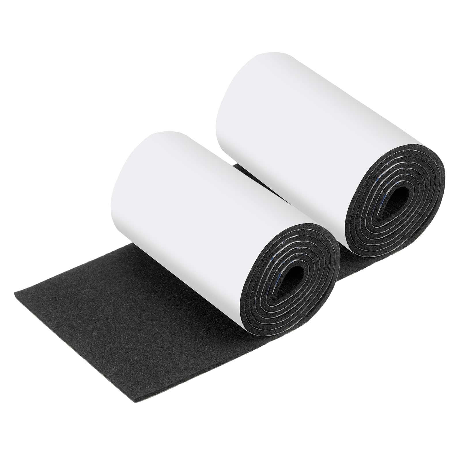 sourcing map 2 Roll Felt Furniture Pads, 102 x 12.7 x 0.3cm Non-Slip Self-Adhesive Floor Protectors, Cuttable Felts Strip Tape Roll for Hardwood Floors and Home Appliances, Black