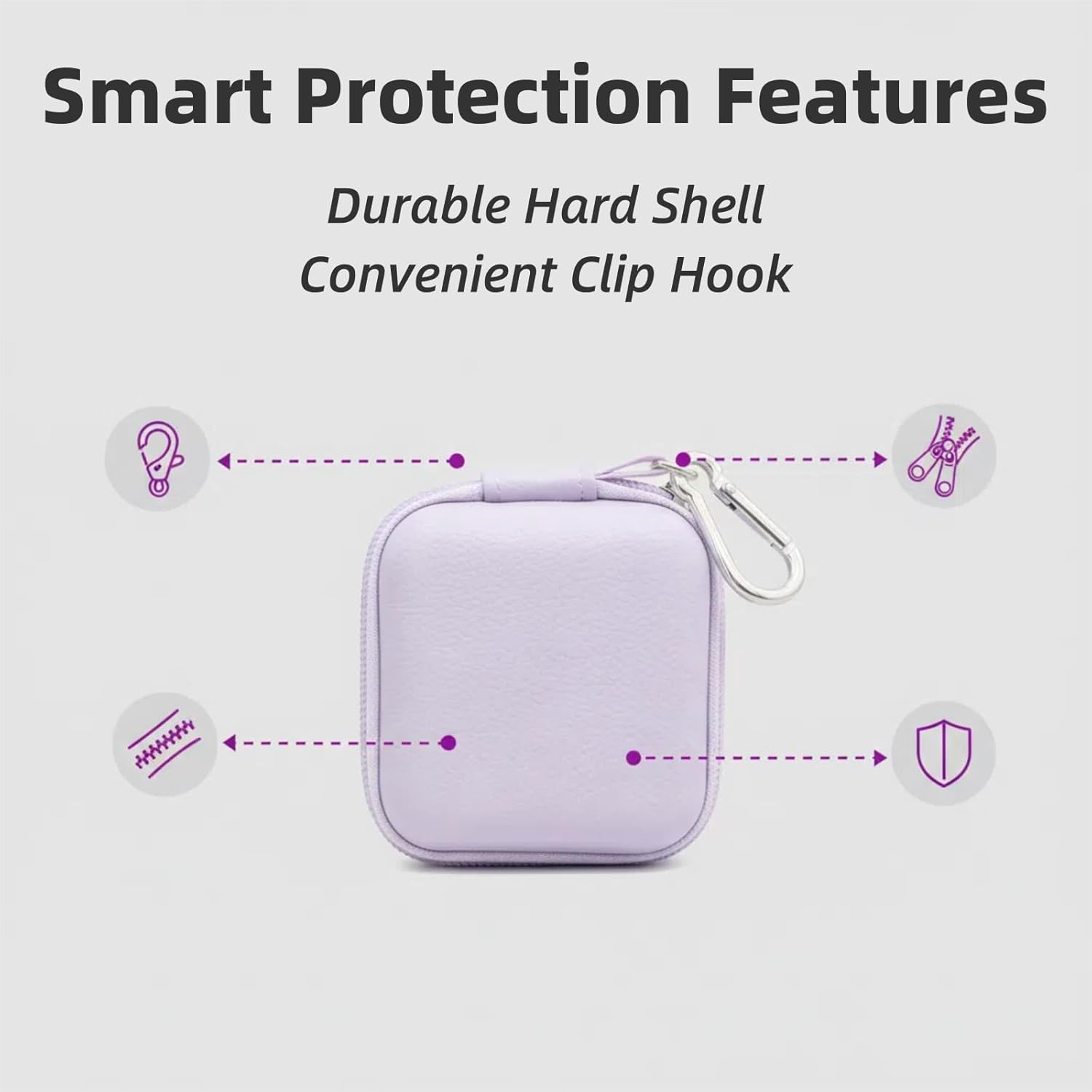 Case for King Lucky Clip On Earbuds i212,Clip On Headphones Cover Accessories,Pocket for Charge Cable(Earbuds Not Included) - Image 3