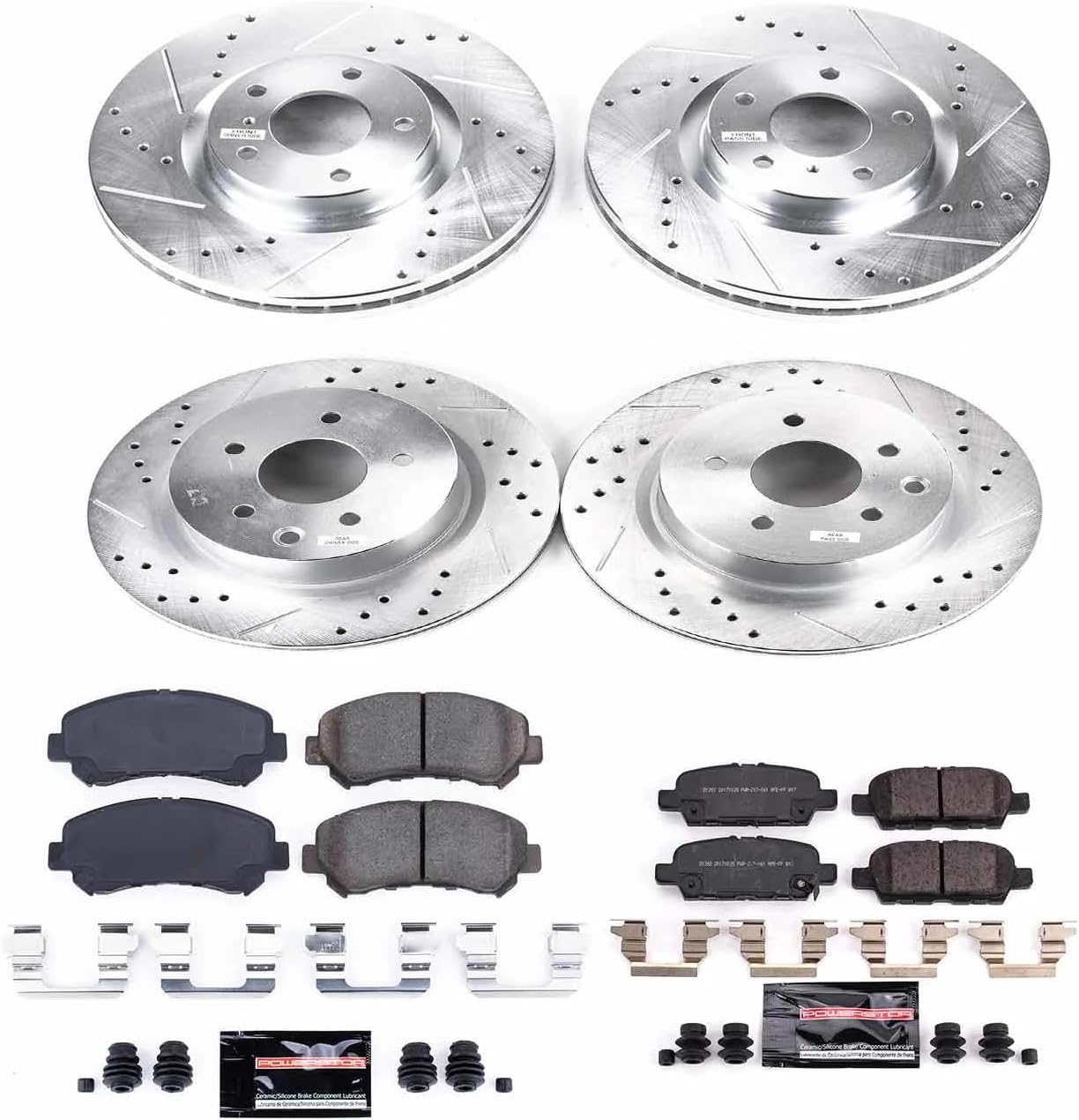 Power Stop K8059 Front & Rear Z23 Evolution Sport Brake Upgrade Kit For Nissan Maxima 2016-2022 [Model Specific]