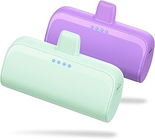 [2 Pack] Mini Portable Charger for iPhone 5200mAh,PD Fast Charging Power Bank,Ultra-Compact Battery Pack Travel Portable C...