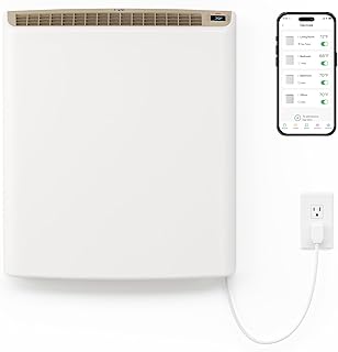 Smart Envi Wi-fi Plug-in Electric Wall Heater - Energy Efficient Smart Heaters for Indoor Use - App Controlled Electric Heater with Thermal Shut Off Switch - Compatible with Alexa & Google Home