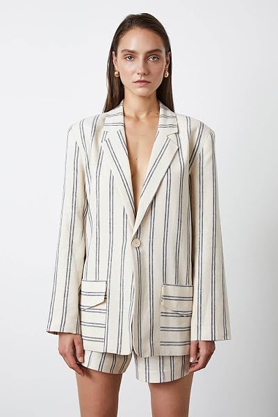 beyyoglu Oversize Çizgili Blazer