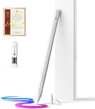 HOU Stylus Pen for Apple iPad - USB-C Charging with Hidden Port, Strong Magnetic Suction, Supports Undo & Eraser, Long Battery Life - Compatible with iPad Pro/Air/Mini & 6th to 11th Generation