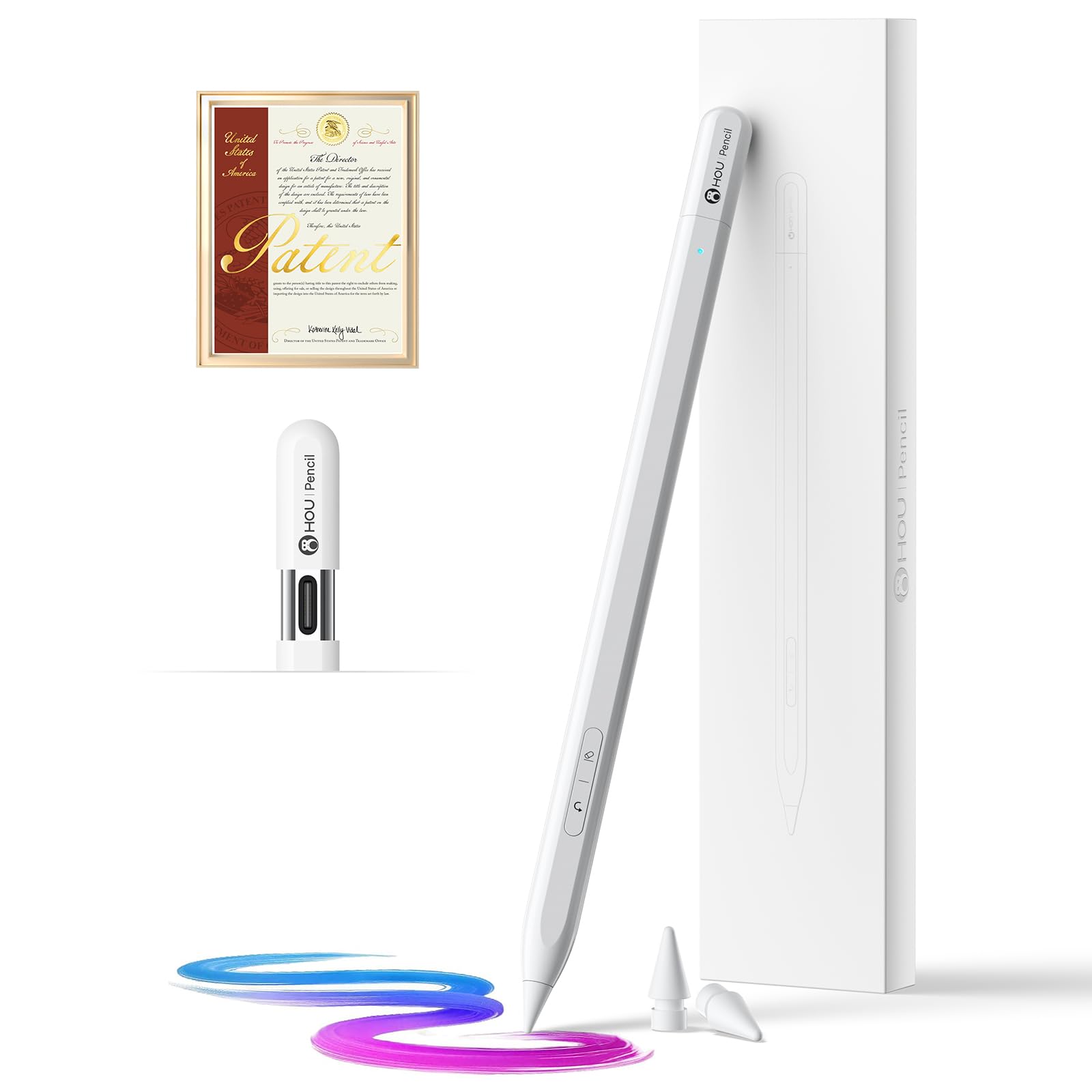 Amazon.com: HOU Stylus Pen for Apple iPad - USB-C Charging with