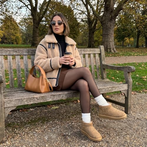Image of CUSHIONAIRE Hip-3 Genuine Suede Leather Ankle Boots for Women - Pull On Cozy Faux Fur Boots Womens Shoes with Comfortable Memory Foam