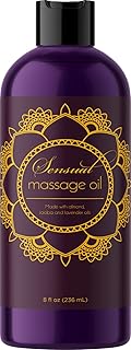 Aromatherapy Sensual Massage Oil for Couples - Aromatic Lavender Massage Oil Enhanced with High Absorption Sweet Almond Oi...