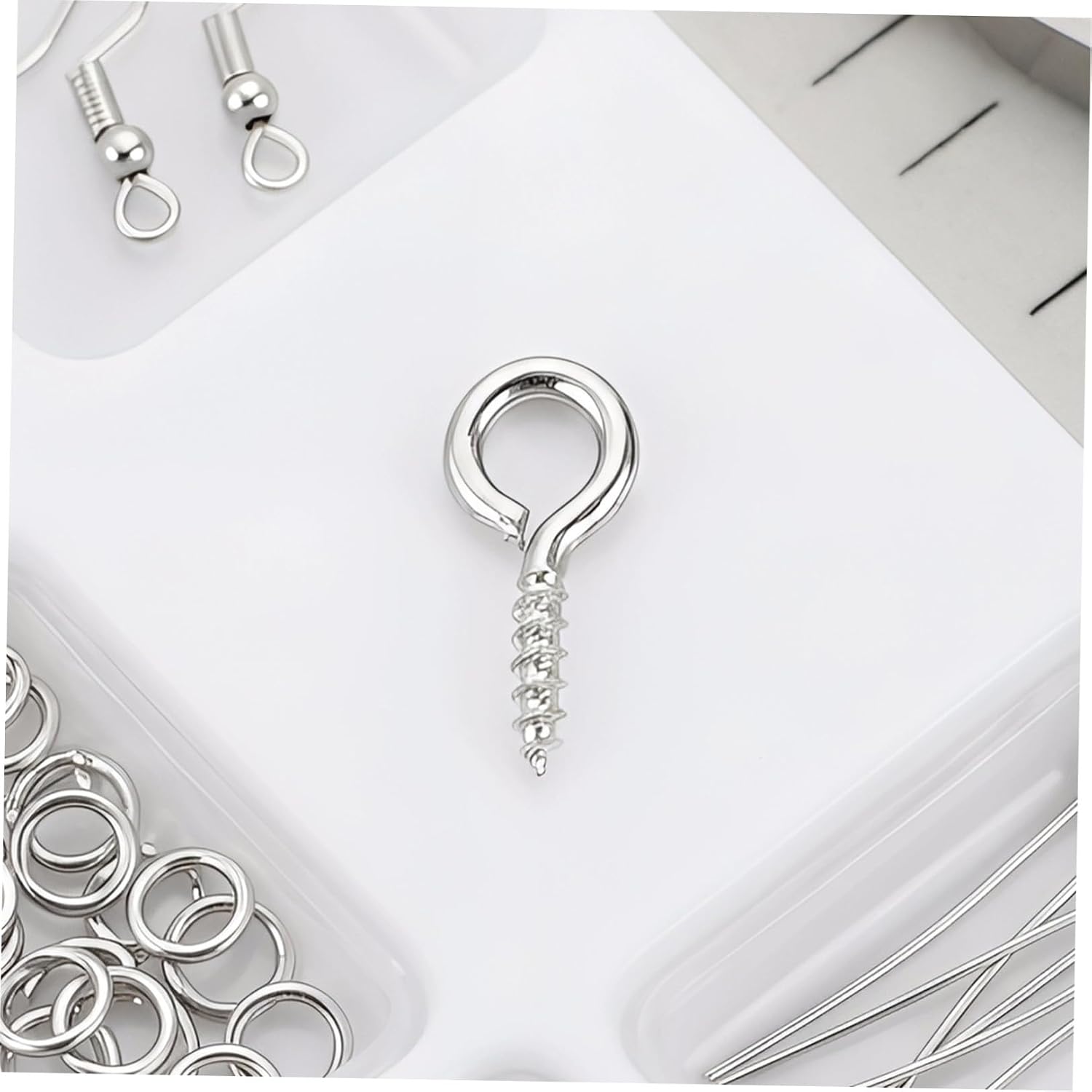 600pcs Screw Eye Pins for Jewelry Making, 10mm Iron Eyelet Screws in Silver, Secure Hanging Solution with Versatile Application for DIY Necklace Assembly and Craft Projects