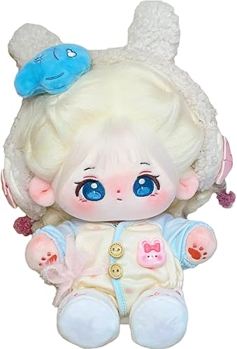 Miniatura 8 de CALEMBOU Muñeca de felpa, muñeca de algodón de 7.9 in con esqueleto, peluche de anime, muñeca de peluche suave, juguetes de peluche Kawaii, regalo