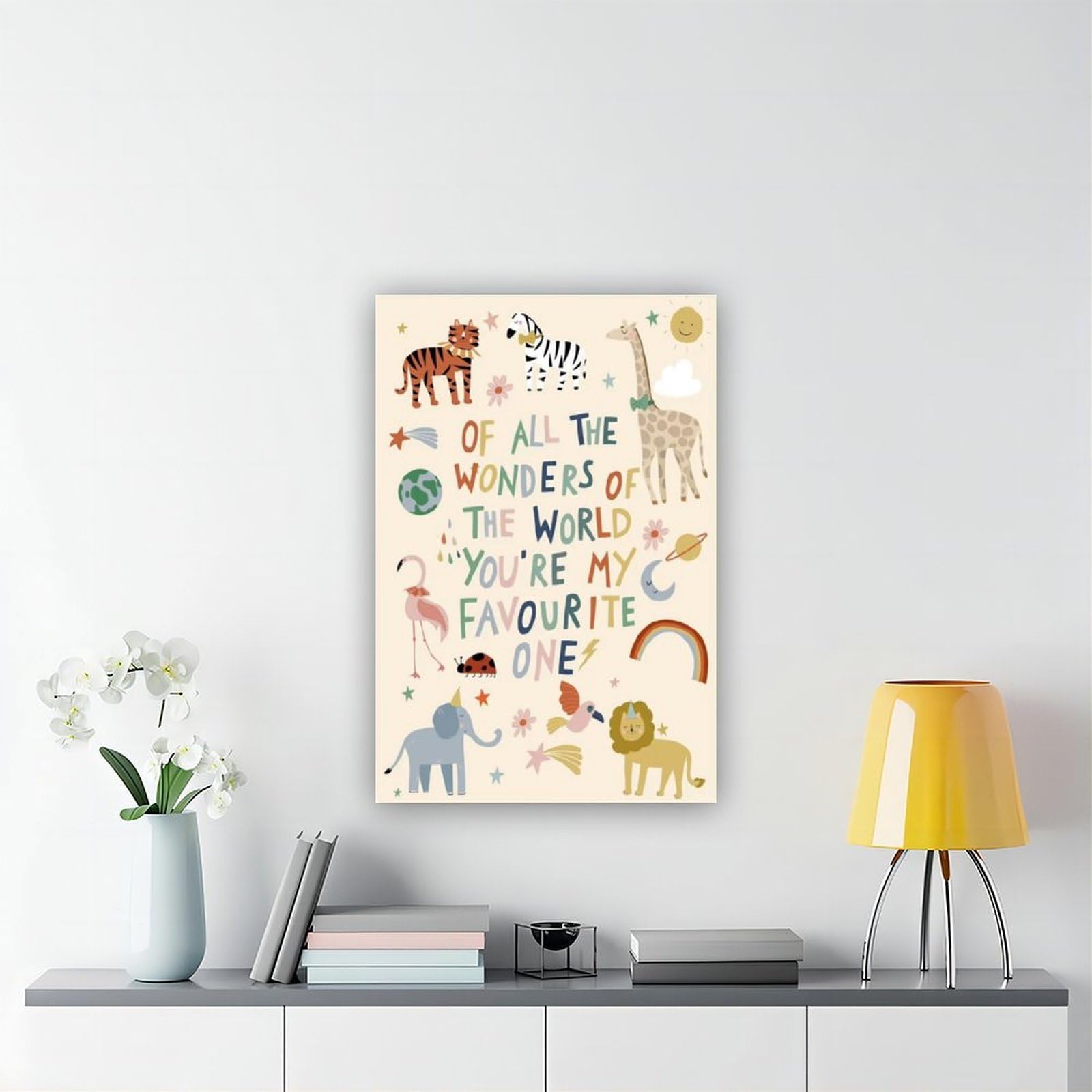 Poster sur toile avec motifs de l'alphabet de A à Z - Thème éducatif - Décoration de chambre à coucher, bureau, chambre - Cadeau - 40 x 60 cm