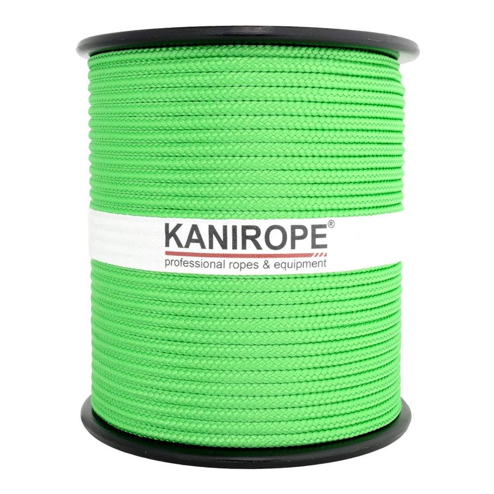 Kanirope® Corde Cordage PP Polypropylène MULTIBRAID 4mm 100m Vert Fluo (2000) tressée