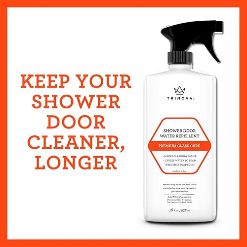 Miniatura 11 de TriNova Protector para puerta de ducha, repelente al agua de vidrio, sellador de vidrio para puerta de ducha, causa cuentas de agua, evita