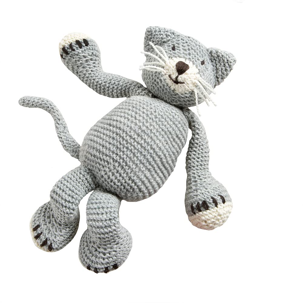 Wool Couture Chloe The Cat Knitting Kit – Easy Skill Level – Includes 4 Balls 50g of Beau Baby DK Yarn, Tapestry Needle, Toy Stuffing, and Pattern in Gift Box