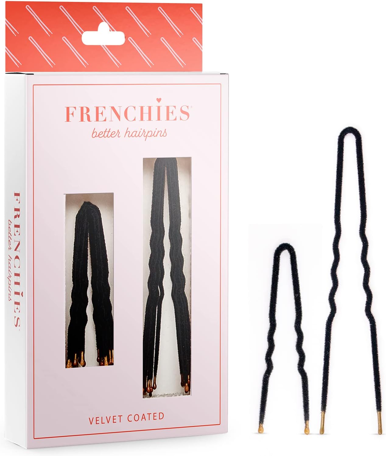 Black : Frenchies Ultra Flocked Extra Soft French Twist Hair Pins: The French Hair Pins for Buns, Updo Hairstyles, Hair Extensions + Wigs - 20 Count Black