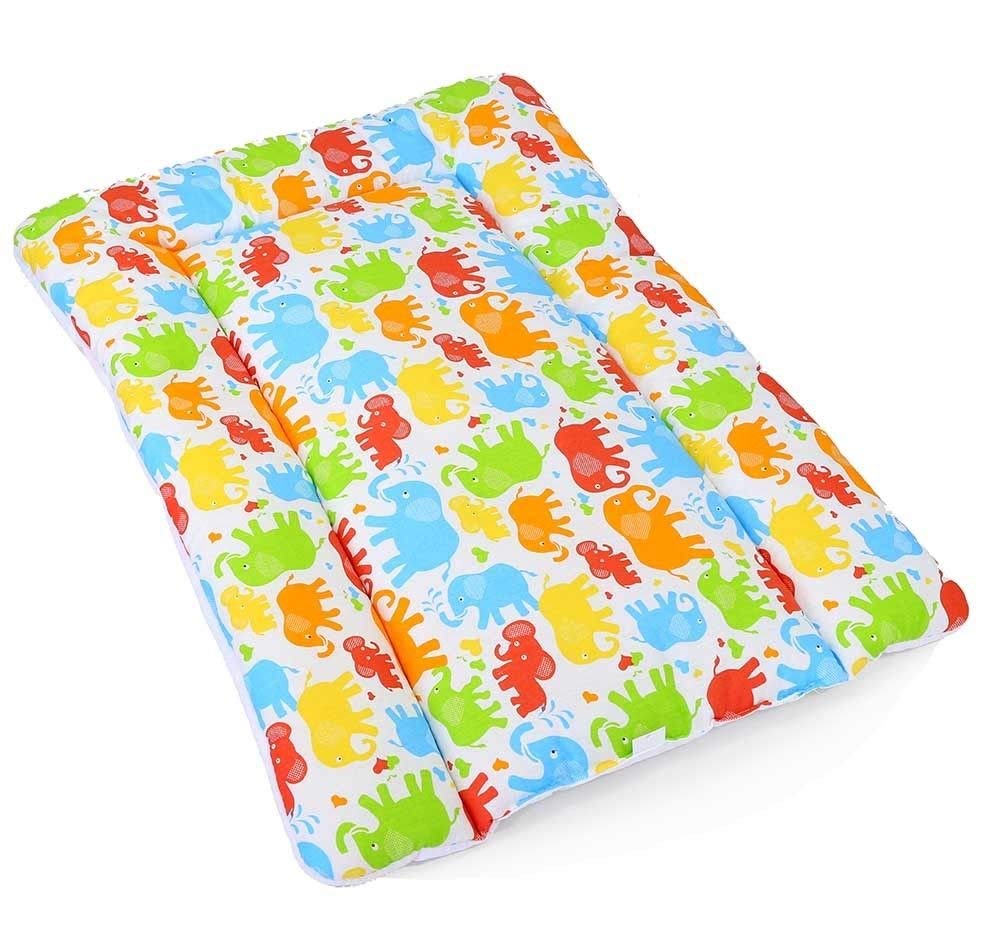 100% Cotton Baby Changing MAT Nursery MAT for Changing Unit (Colourful Elephants)